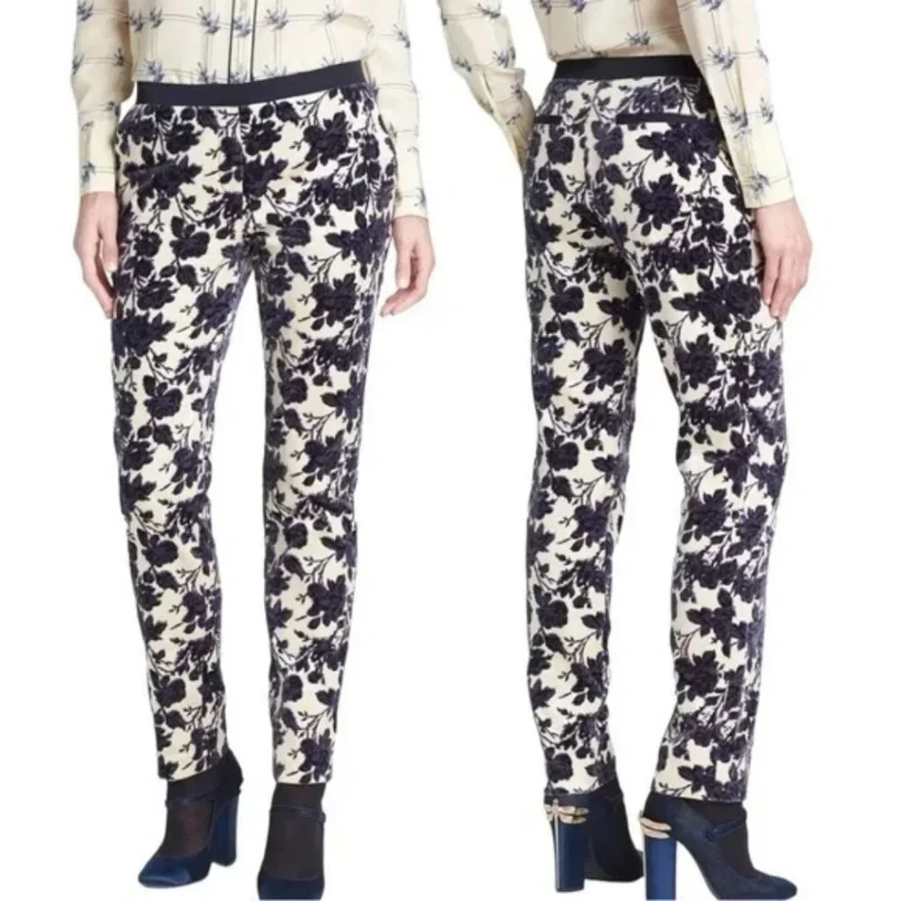 NWOT Tory Burch Dayton Flocked Pants